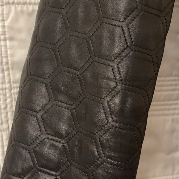 Badgley Mischka Black and Gray Leather Jacket - Picture 2 of 8